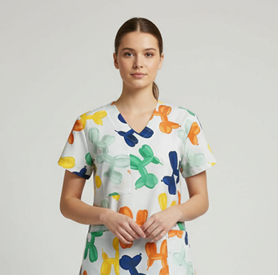 V-Neck Balloon Scrub