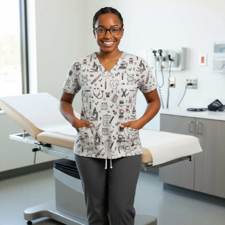Women’s V-Neck Medical Scrub Top