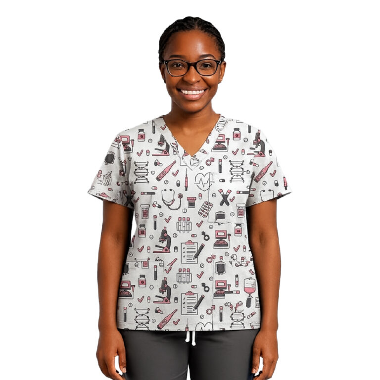 Women’s V-Neck Medical Scrub Top