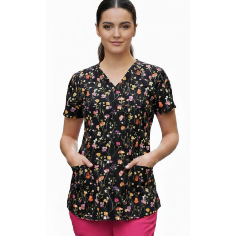 Rose Scrub Top Cute Floral