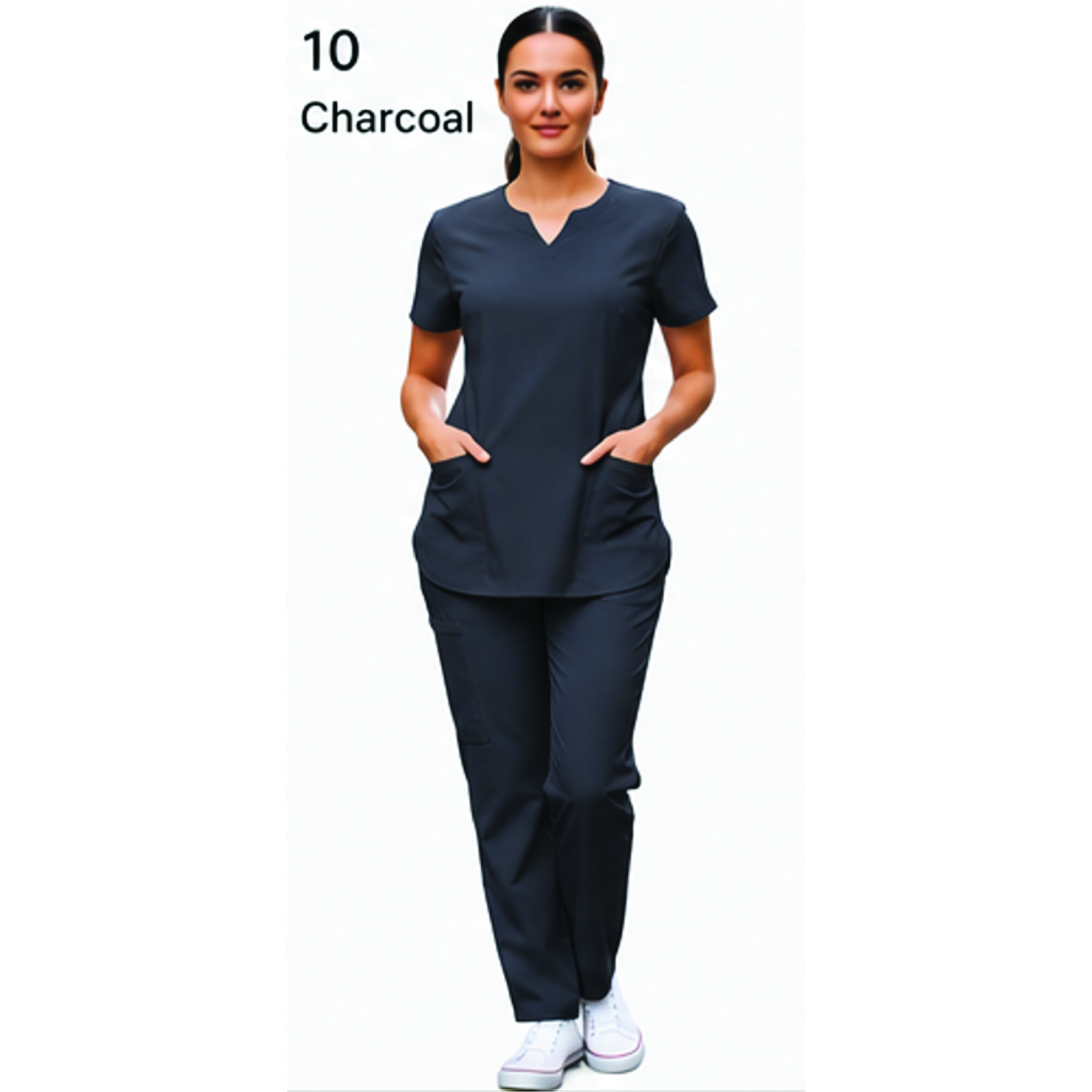rose scrub top set charcoal 01 rose scrub top set charcoal 01