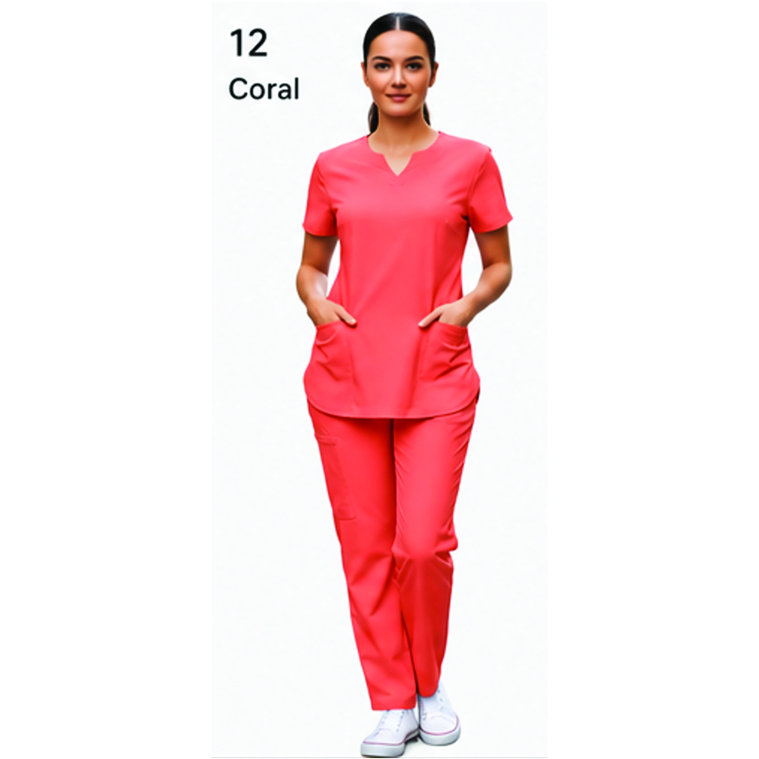 rose scrub top set coral 01 rose scrub top set coral 01